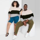 Adult Extended Size Colorblock Regular Fit Crewneck Sweatshirt - Original Use Beige
