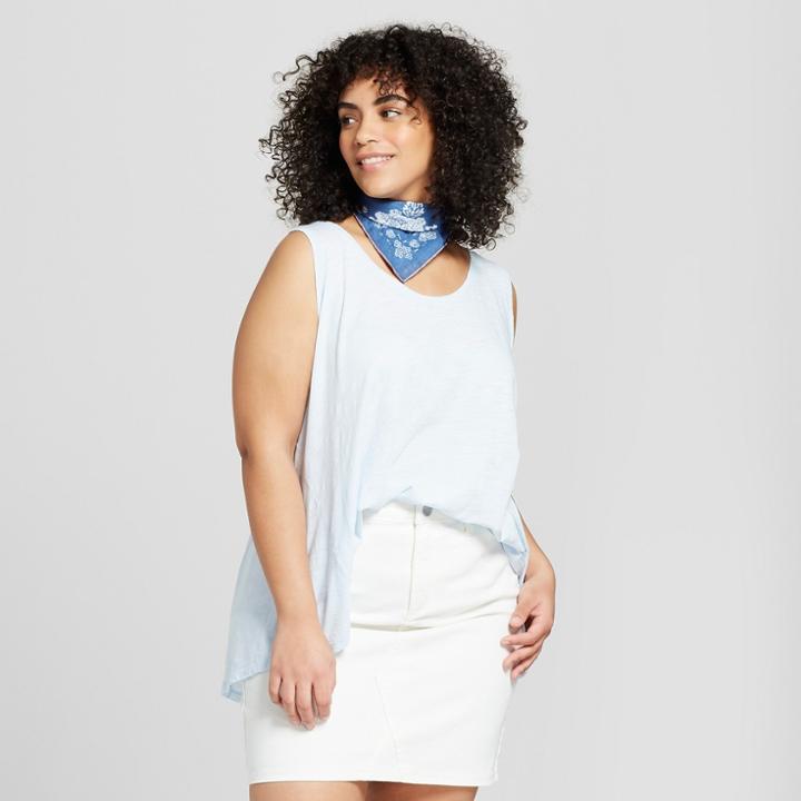 Women's Plus Size Swing Tank - Universal Thread Blue