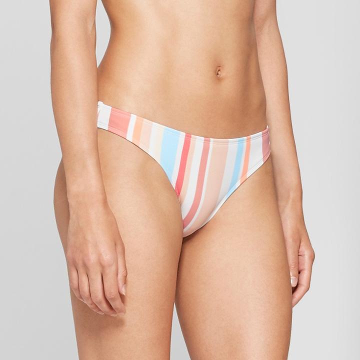Women's Hipster Bikini Bottom - Xhilaration Multi Stripe L,