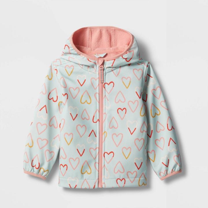 Toddler Girls' Hearts Long Sleeve Softshell Jacket - Cat & Jack