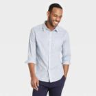 Men's Floral Print Slim Fit Stretch Poplin Long Sleeve Button-down Shirt - Goodfellow & Co Gray