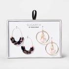 Sugarfix By Baublebar Modern Hoop Earring Gift Set - Blush/navy, Women's, Size: Small, Blue Pink