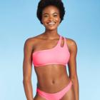 Juniors' One Shoulder Bikini Top - Xhilaration Bright Pink D/dd Cup