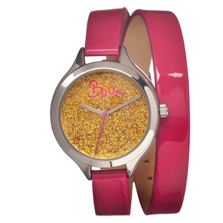 Women's Boum Confetti Watch With Custom Glitter Dial - Pink/silver
