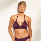 Women's Faux Wrap Halter Bikini Top - Kona Sol Burgundy Xs, Royal Burgundy