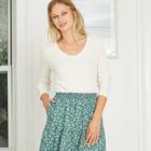 Women's Long Sleeve V-neck Pointelle T-shirt - Universal Thread Cream