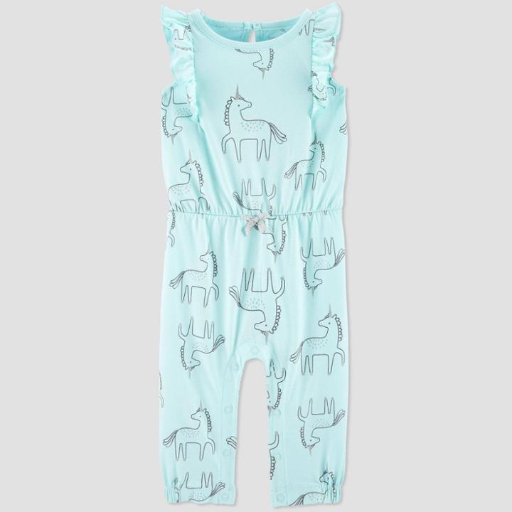 Baby Girls' Ruffle Unicorn Jumpsuit - Just One You Made By Carter's Blue Newborn, Girl's