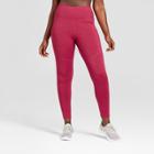 Plus Size Women's Plus Mini Striped High Waist Leggings - Joylab Sangria Heather