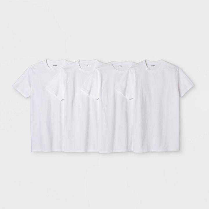 Men's Short Sleeve 4pk Crew-neck T-shirt - Goodfellow & Co White