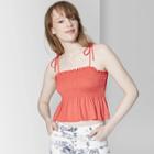 Women's Striped Smocked Sleeveless Square Neck T-shirt - Wild Fable Fresh