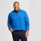 Men's Big & Tall Standard Fit Quarter Zip Long Sleeve Henley Shirt - Goodfellow & Co Parrish Blue