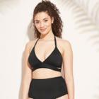 Women's Faux Wrap Halter Bikini Top - Kona Sol Black S, Black Universe