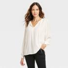 Women's Long Sleeve Embroidered Top - Knox Rose Ivory