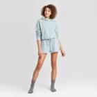 Women's Hooded Lounge Sweatshirt Colsie Teal Xs, Women's, Blue