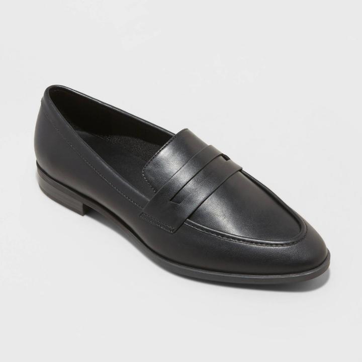 Women's Clover Wide Width Flats - A New Day Black