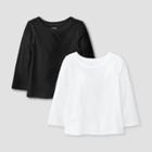 Toddler 2pk Adaptive Long Sleeve T-shirt - Cat & Jack White/black