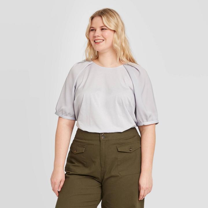 Women's Plus Size Short Sleeve T-shirt - Who What Wear Arctic Ice 1x, Women's, Size: 1xl, Arctic White
