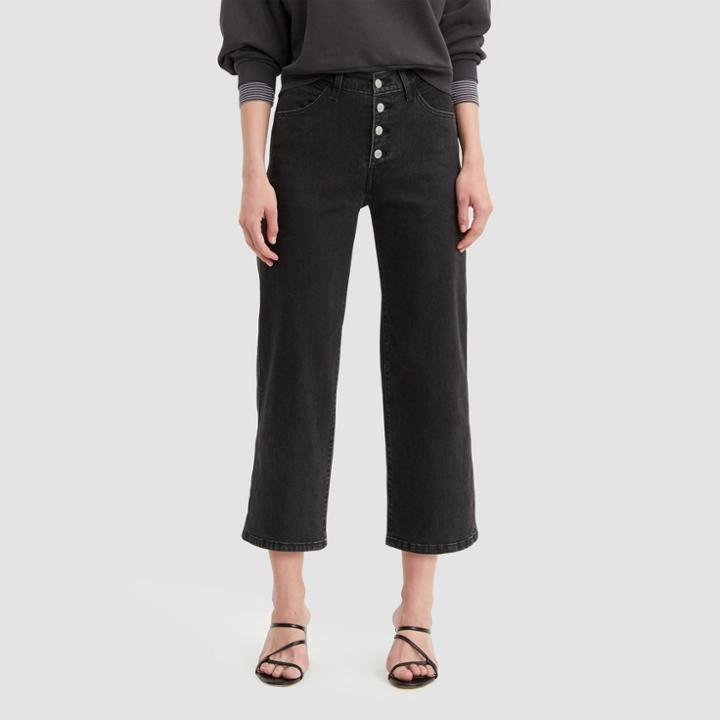 Levi's Women's Mile High Wide Leg Cropped Jeans - Ash And Dust 26, Women's, Grey And Dust