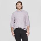 Men's Tall Striped Long Sleeve Cotton Slub Button-down Shirt - Goodfellow & Co Violet