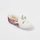 No Brand Women's Unicorn Flip Sequin Pull-on Slipper Socks - Pink/white