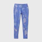 Girls' Mesh Pieced Printed Performance Leggings - All In Motion Periwinkle