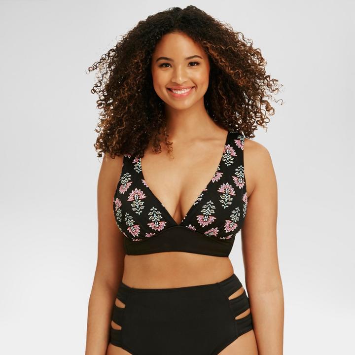 Beach Betty By Miracle Brands Women's Slimming Control Over The Shoulder Bikini Top - Black