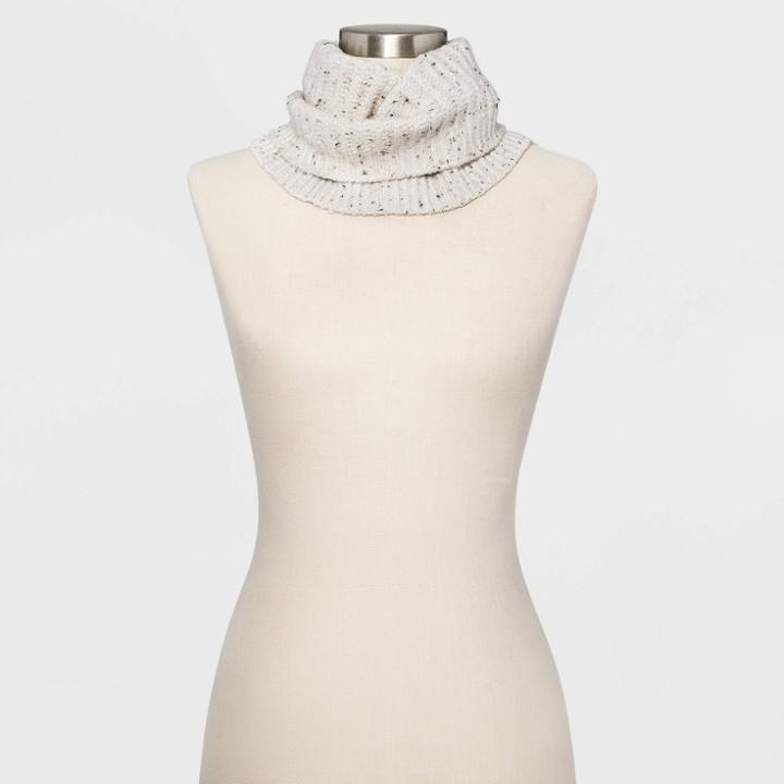 Women's Striped Knit Snood Scarf - Universal Thread Cream One Size, Ivory