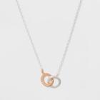 Distributed By Target Sterling Silver Double Open Round Necklace - Silver/gold, Women's, Gold
