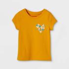 Toddler Girls' Floral Heart Short Sleeve Graphic T-shirt - Cat & Jack Dark Yellow