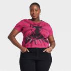 Women's Plus Size Marvel Black Panther X Nikkolas Smith Short Sleeve Graphic Cropped T-shirt - Pink