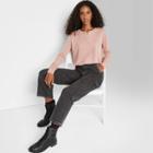 Women's Long Sleeve Thermal Henley T-shirt - Wild Fable Rose