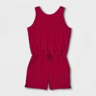 Girls' Stretch Woven Romper - All In Motion Cranberry