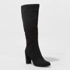 Women's Brandee Knee High Heeled Fashion Boots - A New Day Black