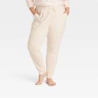 Women's Plus Size French Terry Jogger Pants - All In Motion Oatmeal