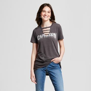 Women's Short Sleeve Capricorn Blazer Graphic T-shirt - Modern Lux (juniors') Gray