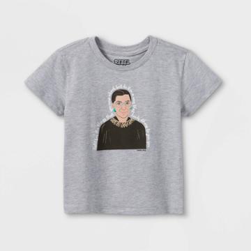 Rebel Girls Toddler Girls' Rbg Short Sleeve T-shirt - Gray