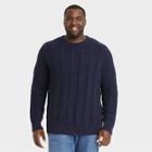 Men's Tall Regular Fit Crewneck Pullover Sweater - Goodfellow & Co Xavier Navy Mt, Xavier Blue