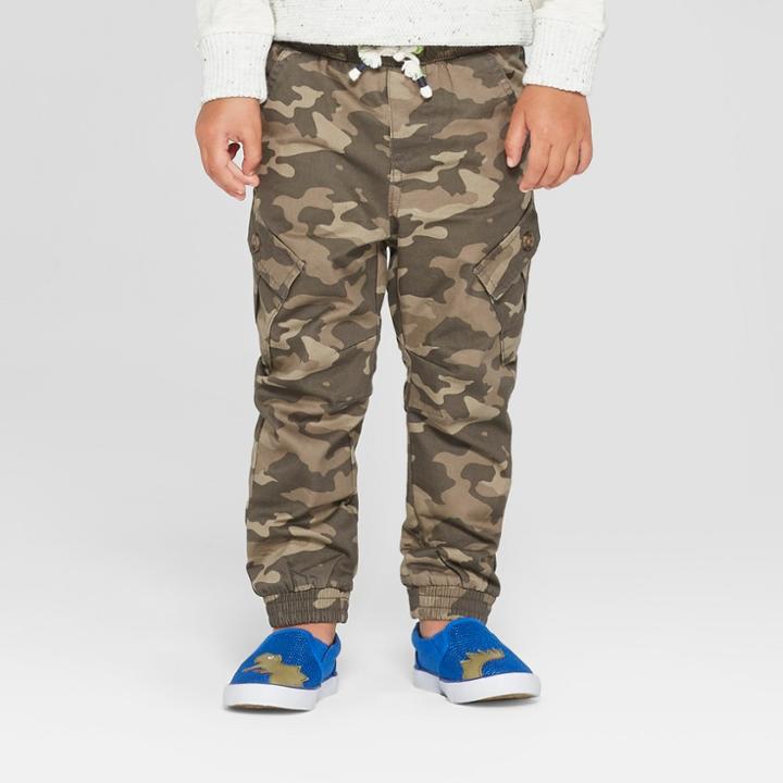 Toddler Boys' Jogger Fit Cargo Pockets Pull-on Pants - Cat & Jack Green