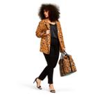 Women's Plus Size Leopard Print Long Sleeve Front Button-down Blazer - 3.1 Phillip Lim For Target Orange 1x, Women's,