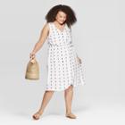 Women's Plus Size Printed Sleeveless V-neck Wrap Dress - Universal Thread Red