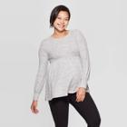 Maternity Long Sleeve Cozy Babydoll Top - Isabel Maternity By Ingrid & Isabel Gray