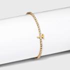 Gold Plated Cubic Zirconia Initial 't' Tennis Bracelet - A New Day Gold