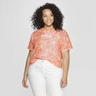 Women's Plus Size Short Sleeve Crew Neck Be Kind Cropped T-shirt - Freeze (juniors') - Orange