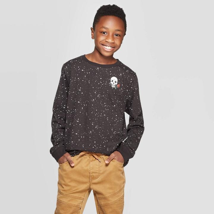 Boys' Halloween Long Sleeve T-shirt - Art Class Black