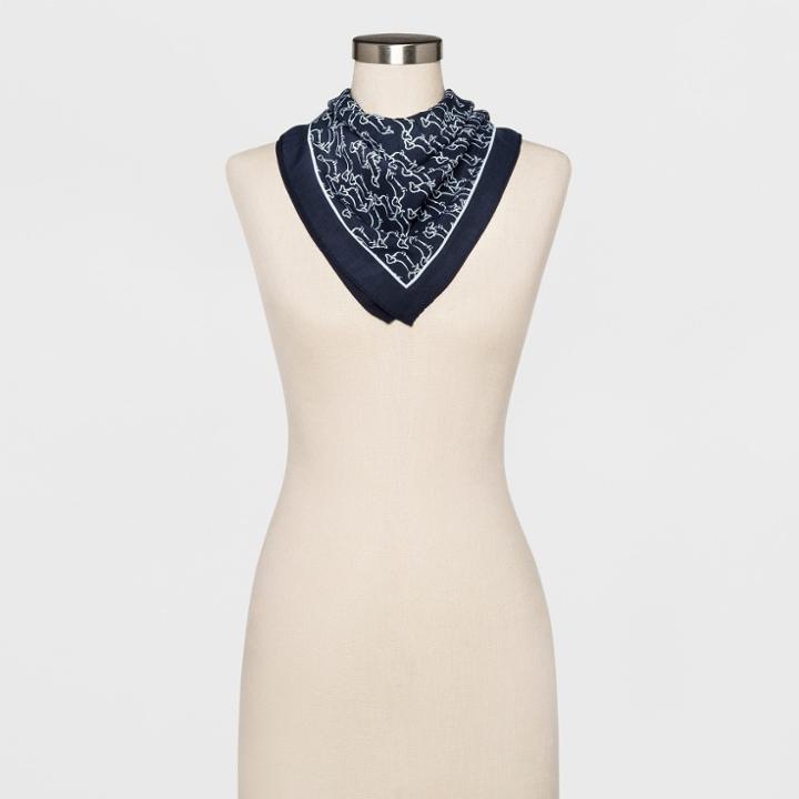 Women's Dog Print Neckerchief - A New Day Navy (blue)