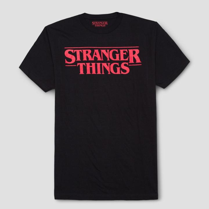 Men's Stranger Things Short Sleeve Logo Graphic T-shirt - Black