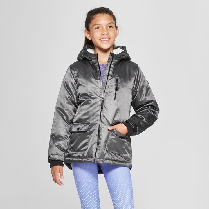 Girls' Tech Ski Puffer Jacket - Cat & Jack Charcoal