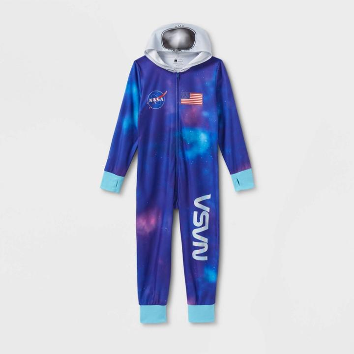 Girls' Nasa Pajama Jumpsuit - Blue/purple