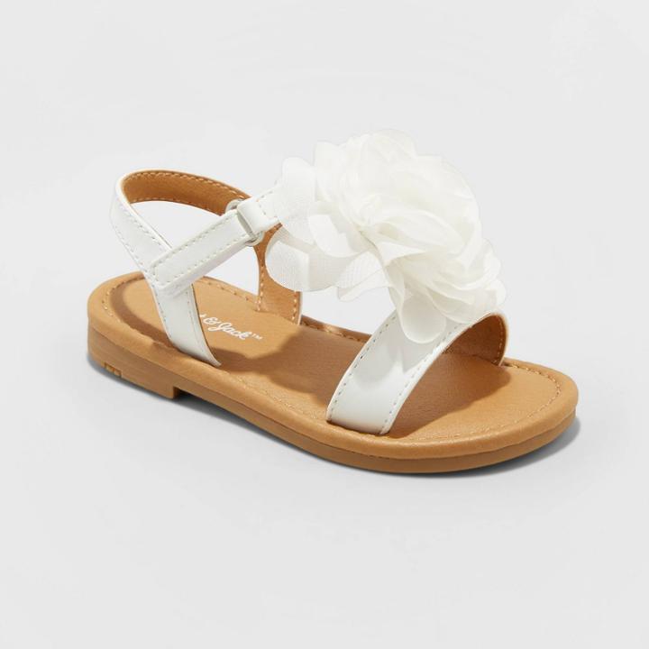 Toddler Girls' Grace Ankle Strap Sandals - Cat & Jack White 5, Toddler Girl's