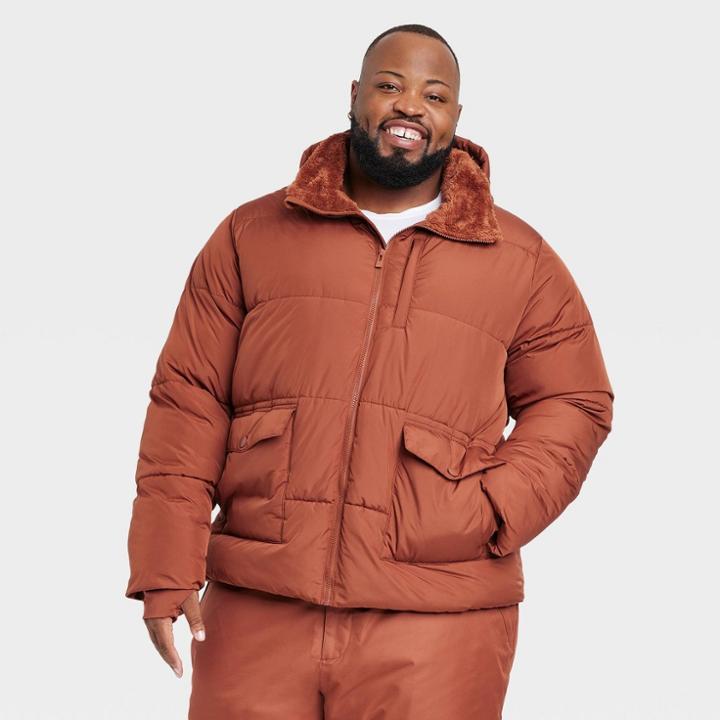 Men's Big Heavy Puffer Jacket - All In Motion Brown